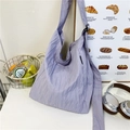 Lavender pleated crossbody tote bag with adjustable strap and large capacity design - Purple