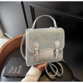 Mini borsa zaino blu argento metallizzato con farfalle e tracolla regolabile versatile - Celeste