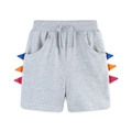 Boys knitted grey shorts with dinosaur spine spikes and elastic drawstring waistband - 2Y(90cm) / Gray