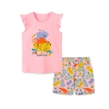 Ensemble rose sans manches pour filles avec imprimé animaux et short assorti - 2Y(90cm) / Rose (2257)