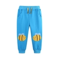 Blaue Kinder-Jogginghose mit Cartoon-Bienen-Stickerei und gelbem Kordelzug am Bund - 2Y(90cm) / Hellblau