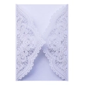 Detailed laser cut lace pattern on lavender wedding invitation sleeve and cover - White