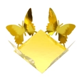 Detail of 3D gold mirror butterfly candy box decoration with hollow lace and metallic finish - Mirror Gold