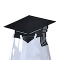 Black graduation cap wine glass place cards for college party table decorations - Black Graduation Cap (BK-252 Black)