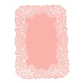 Détail du motif floral rose découpé au laser avec bordure de roses pour cartes de mariage - Rose