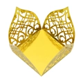 Detail of laser-cut gold gift box with ornate European pattern and metallic finish - Mirror Gold