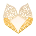 Scatola di caramelle in carta rosa tagliata al laser con pizzo floreale per matrimoni - Oro Riflettente