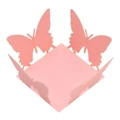 Rosa 3D-Schmetterling Tischkarte aus glitzerndem Perlmuttpapier für Party-Dekorationen - Rosa
