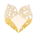 Detailed laser-cut butterfly hollow pattern on champagne gold pearlized paper favor box - Reflective Gold