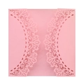 Elegant laser-cut pink floral lace invitation cover for weddings and special events - Pink