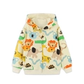 Beige hooded toddler jacket featuring all-over cartoon animal print with full zipper - Cartoon Animal Print (6005) / 2Y(90cm)