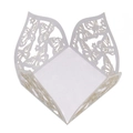 Detailed laser-cut butterfly patterns on a white decorative paper candy gift box - White