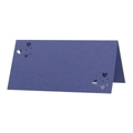 Elegant deep purple heart laser cut folding place cards for wedding table seating decor - Sapphire Blue