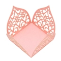 Scatola di caramelle in carta perlata rosa tagliata al laser con pizzo per nozze - Rosa