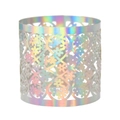 Detail of mirror gold napkin ring with intricate hollow floral laser-cut pattern - 17cm / Mirror Iridescent