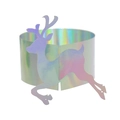 Detailed view of iridescent holographic reindeer napkin ring with metallic finish - 18cm / Mirror Iridescent