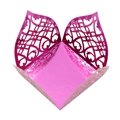 Detailed laser-cut pink hollow candy box with intricate European floral patterns - Nail Powder