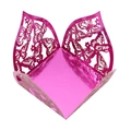 Detail of pink laser-cut butterfly candy box showing intricate hollow patterns and metallic shine - Nail Powder