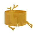 Detailed view of the golden reindeer paper napkin ring for Christmas table decor - 18cm / Gold