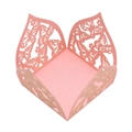 Detailed laser-cut butterfly hollow pattern on a pink pearlescent paper candy box - Pink