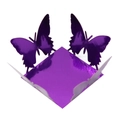 Detail of laser-cut purple metallic butterfly candy box with hollow lace design - Mirror Dark Purple