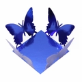 Detail of dark blue laser-cut butterfly gift box with mirror metallic finish - Mirror Dark Blue