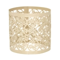 Detail of laser-cut pearl paper napkin ring with intricate floral lace pattern for weddings - Jewelry Cream Star