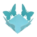 Sky blue pearlescent paper butterfly cupcake wrappers for wedding and party decorations - Tiffany Blue