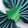 Ronds de serviette sapin de Noël en papier miroir vert sur serviettes en satin - 18cm / Vert foncé miroir