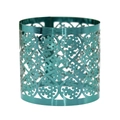 Detailed teal laser-cut napkin ring featuring intricate floral patterns and geometric hollows - 17cm / Mirror Indigo