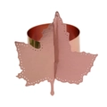 Close-up of rose gold mirror finish maple leaf napkin ring with cutout detailing - 19.7cm / Mirror Apple Gold
