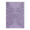 Lilac laser cut rose hollow wedding invitation cover with elegant floral design - Lilac Purple