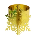 Servilletero dorado brillante de copo de nieve 3D para una elegante decoración navideña - 18.2cm / Dorado Espejo