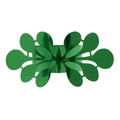 Macro detail of metallic green leaf-shaped napkin ring with intricate laser-cut design - 50 Pieces / Mirror Dark Green