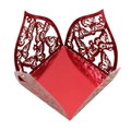 Laser-cut red metallic butterfly candy box for wedding party favors and gift packaging - Mirror Red