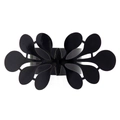 Close-up of black cutout floral napkin ring with intricate symmetrical metal patterns - 50 Pieces / Mirror Black