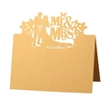 Segnaposto nuziale in carta kraft con silhouette Mr & Mrs tagliata al laser per tavoli - Oro