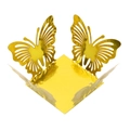 Detail der goldener lasergeschnittenen Schmetterling-Bonbonschachtel mit Spitze - Spiegelgold