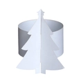 Détail d'un rond de serviette en papier blanc avec un design de sapin de Noël en 3D - 18cm / Blanc