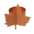 Detail of laser-cut gold maple leaf napkin ring with shimmering pearlescent finish - 19.7cm / Antique Bronze