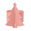 Rond de serviette sapin de Noël rose pailleté pour décoration de table festive - 18cm / Rose
