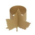 Macro view of gold maple leaf paper napkin ring with delicate laser-cut hollow pattern - 19.7cm / Beige Gold