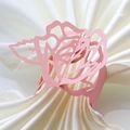 Rond de serviette rose découpé au laser pour mariage et décoration de table de fête élégante - Rose