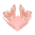 Detail der rosa lasergeschnittenen Schmetterlings-Bonbonschachtel für Hochzeitsdeko - Rosa