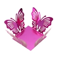 Laser-cut hollow butterfly favor box in bright pink with a metallic finish for parties - Nail Powder