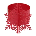 Servilletero detallado de copo de nieve rojo cortado con láser para Navidad - 18.2cm / Rojo Perlado