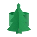 Détail du rond de serviette en papier vert avec sapin de Noël et étoile pour table festive - 18cm / Vert Foncé
