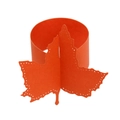 Detailed laser-cut orange maple leaf paper napkin ring with intricate hollowed patterns - 19.7cm / Orange Red