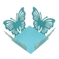Dettaglio scatola regalo farfalla blu tagliata al laser con finitura perlescente chic - Blu Tiffany
