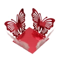 Hollow laser-cut butterfly candy box in shiny metallic red finish for wedding decor - Mirror Red